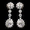 Silver Clear CZ Earring Kate Middleton Inspired Bridal Wedding Earrings 5560