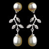 Antique Silver Diamond White Pearl Bridal Wedding Necklace 6518 & Bridal Wedding Earrings 6512 Bridal Wedding Jewelry Set