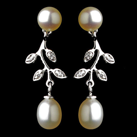 Antique Silver White Pearl Earring 6512