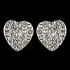 Silver Clear Rhinestones Heart Bridal Wedding Earrings 675