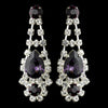 Silver Clear Crystal & Amethyst Rhinestone Bridal Wedding Earrings 70013
