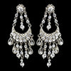 Antique Silver Clear Chandelier Bridal Wedding Earrings 71888