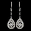 Rhodium Clear Encrusted CZ Crystal Dangle Bridal Wedding Earrings 7426