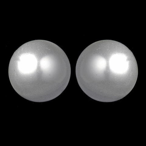 Silver White Pearl Stud Bridal Wedding Earrings E 7501