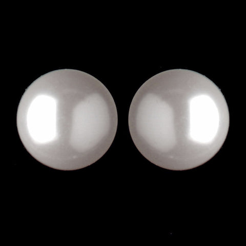 Silver Diamond White Pearl Stud Bridal Wedding Earrings E 7505