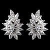 Exquisite Silver Plated Rhinestone Floral CZ Bridal Wedding Earrings - E 7516