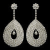 Unique & Stunning Silver Clear Bridal Wedding Earrings E 812