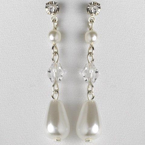 Pearl, Crystal, Rhinestone Dangle Bridal Wedding Earrings 8146