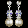Pearl & Swarovski Crystal Bead Drop Bridal Wedding Earrings 8148