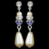 Pearl & Crystal Dangle Bridal Wedding Earrings 8151