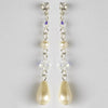 Pearl & AB Swarovski Crystal Bead Dangle Bridal Wedding Earrings 8154