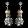 Pearl & Rhinestone Drop Bridal Wedding Earrings 815