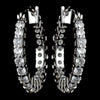 Rhodium Clear CZ Crystal Hoop Bridal Wedding Earrings 82015