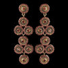 Gold Pink Rhinestone Retro Circle Wheel Dangle Bridal Wedding Earrings 82017