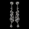 Rhodium Clear Round Rhinestone Swirl Dangle Bridal Wedding Earrings 82018