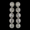 Rhodium Clear Rhinestone Pave Circle Dangle Bridal Wedding Earrings 82022