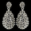 Rhodium Clear Rhinestone Cluster Drop Bridal Wedding Earrings 82054