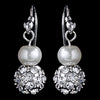 Earring 8213 Pearl Ivory and Rhinestone Crystals