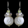 Bridal Wedding Beach Themed Coin Pearl & Crystal Bridal Wedding Earrings E 8252