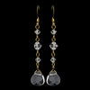 * Gold Clear Swarovski Faceted Crystal Dangle Earring 8270