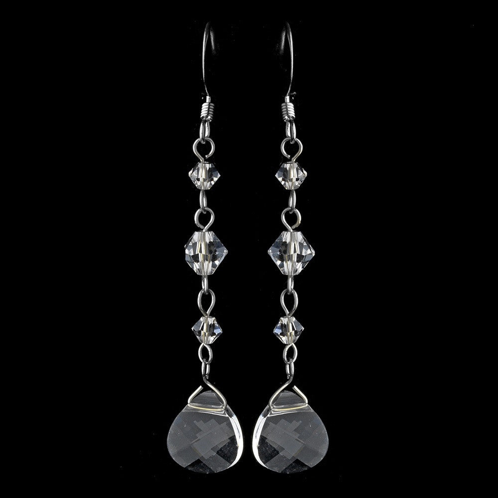 * Bridal Wedding Earrings 8270 Silver Clear