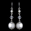 Pearl & Swarovski Crystal Bead Dangle Bridal Wedding Earrings 8355