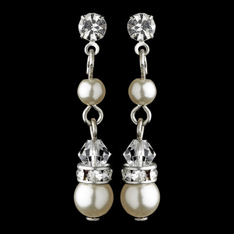 Earring 8370 Silver Ivory or White