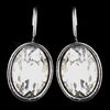 Antique Silver Clear Bridal Wedding Earrings 8401