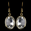 Gold Clear Rhinestone Hook Bridal Wedding Earrings 8404
