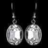 Silver Clear Rhinestone Hook Bridal Wedding Earrings 8404