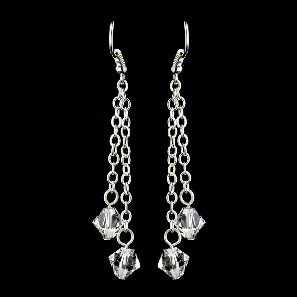 Earring 8429 Silver Clear