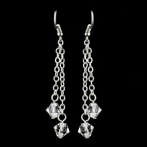 Silver Clear Swarovski Crystal Bridal Wedding Necklace 8428 & Bridal Wedding Earrings 8429 Bridal Wedding Jewelry Set