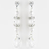 Gorgeous Silver Clear Rhinestone & Crystal Dangle Bridal Wedding Earrings 8438