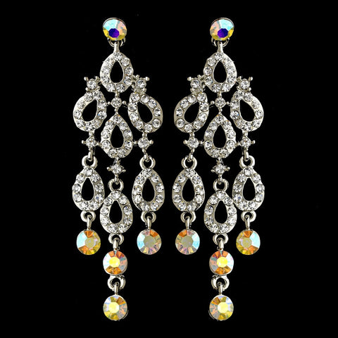 Silver Clear AB Earring Set 8488