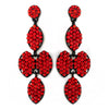 * Four Tone Red Mix on Black Earring Set 8541
