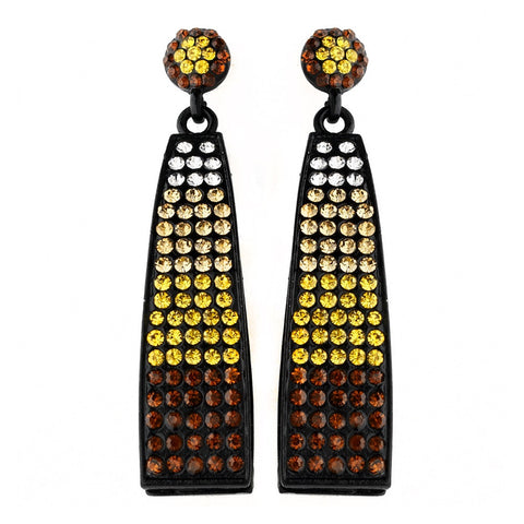 Topaz Yellow Crystal and Flower Bronze Earrings Bloom Jewelry Earrings for  Women #3298FE3958