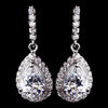 Fabulous Silver Clear CZ Bridal Wedding Earrings 8634