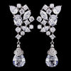 Silver CZ Bridal Wedding Earrings 8638