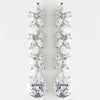 Fabulous Silver Clear CZ Bridal Wedding Earrings 8639