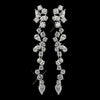 Antique Silver Clear CZ Multi Cut Stone Necklace 8649 & Earrings 8654 Bridal Wedding Jewelry Set