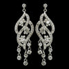 Silver Clear Rhinestone Dangle Bridal Wedding Earrings 8657