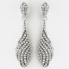 Silver Clear Pave Rhinestone Dangle Bridal Wedding Earrings 8659