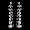 Silver Clear Round CZ Crystal Bridal Wedding Dangle Bridal Wedding Earrings 8673