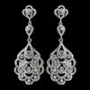 Silver Clear Rhinestone Chandelier Bridal Wedding Earrings 8685