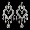 Antique Silver Clear Crystal Rhinestone Chandelier Bridal Wedding Earrings 8689