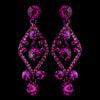 Fuchsia Crystal Post Dangle Bridal Wedding Earrings 8705