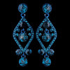 Turquoise Crystal Post Dangle Bridal Wedding Earrings 8705