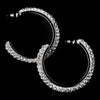 Antique Silver Clear Hoop Bridal Wedding Earrings 8707