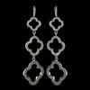 Antique Silver Clear Rhinestone Bridal Wedding Earrings 8715