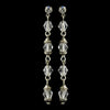 Antique Silver Clear Crystal Drop Bridal Wedding Earrings 8738